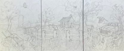 In The Curve - 3 Original Drawings