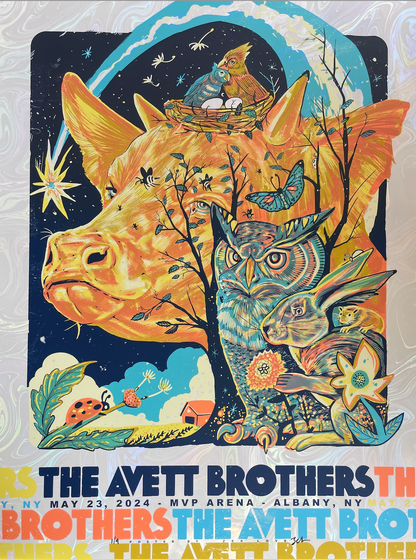 Avett Brothers NY / White Swirl Foil