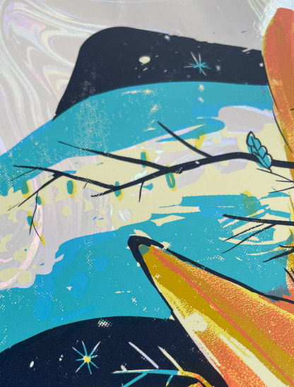 Avett Brothers NY / White Swirl Foil