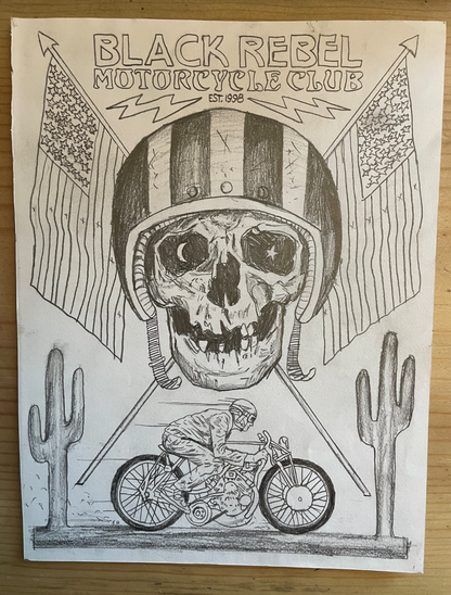 Black Rebel Motorcycle Club - Original Unused Drawing